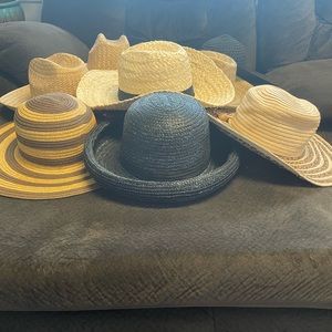 Womens straw hat collection- one size fits most